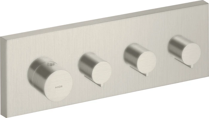Hansgrohe Axor ShowerSolutions Thermostatmodul 360/120 Kontrollfeld für 3 Verbraucher eckig edelstahloptik
