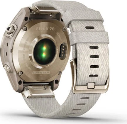 Garmin Fenix 7S Sapphire Solar cream gold titanium/cream heather