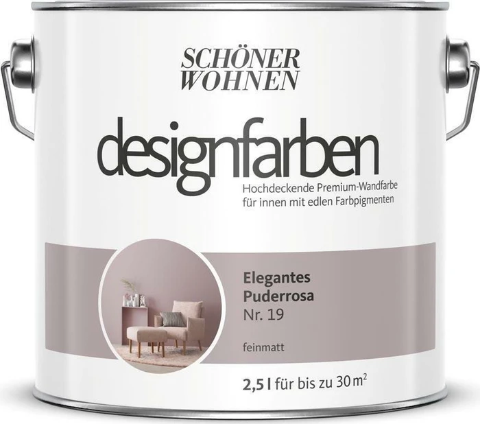 Schöner Wohnen Designfarben innen elegantes puderrosa, 2.5l