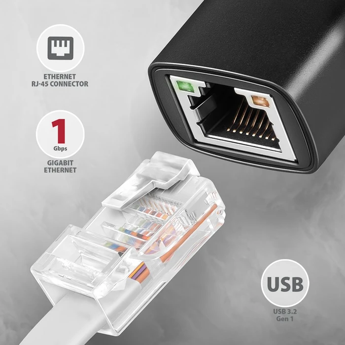 Axagon Gigabit LAN-Adapter, RJ-45, USB-A 3.0 [Stecker]