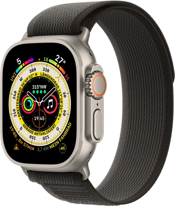 Apple Trail Loop S/M für Apple Watch Ultra (49mm) schwarz/grau