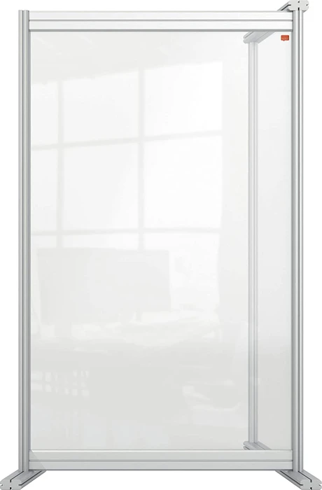 Nobo Premium Plus Erweiterung Schreibtisch-Trennwand aus Acryl, transparent/silber, 60x100cm