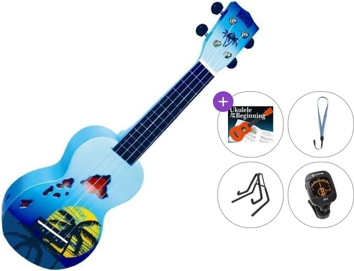 Mahalo Designer Series Soprano Ukulele Hawaii Blue Burst