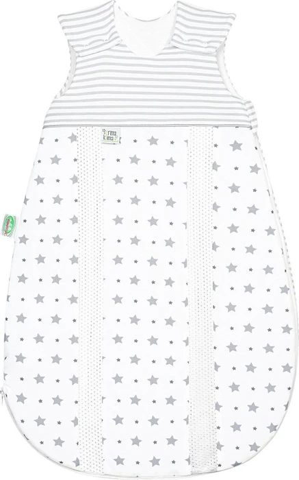 Odenwälder BabyNest Prima Klima Jersey Babyschlafsack stars and stripes light grey