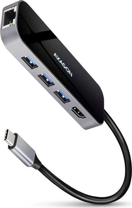 Axagon 6in1 USB-C Combo Hub, USB-C 3.0 [Stecker]