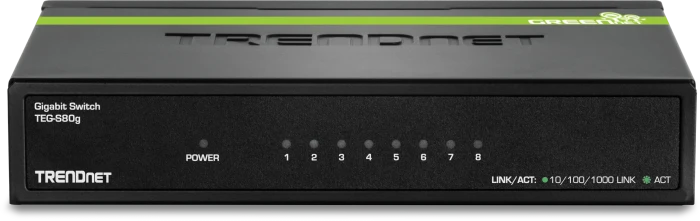TRENDnet TEG-S GREENnet Desktop Gigabit Switch, 8x RJ-45