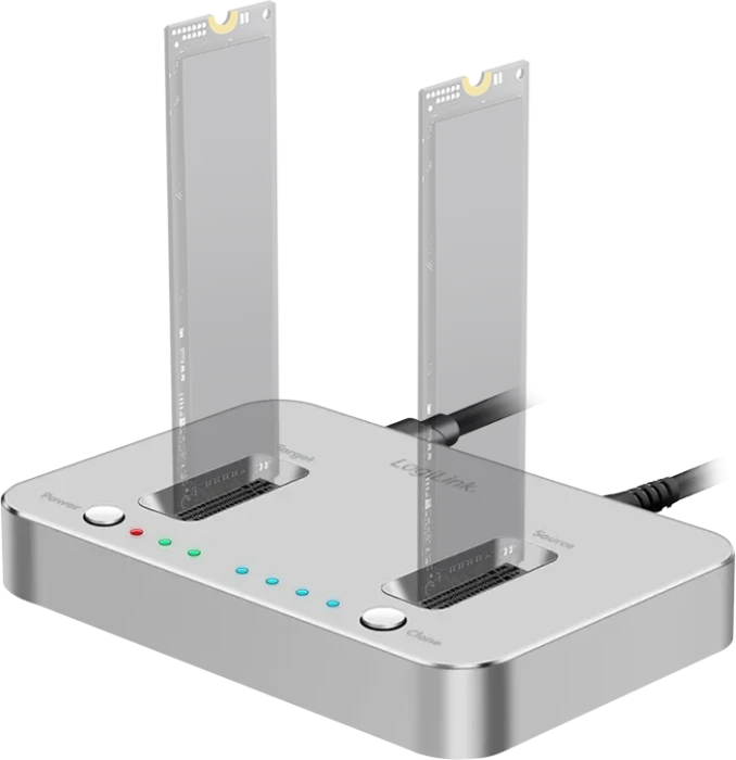 LogiLink M.2 NVMe Dual-Dockingstation mit Klonfunktion, USB-C 3.1 [Buchse]
