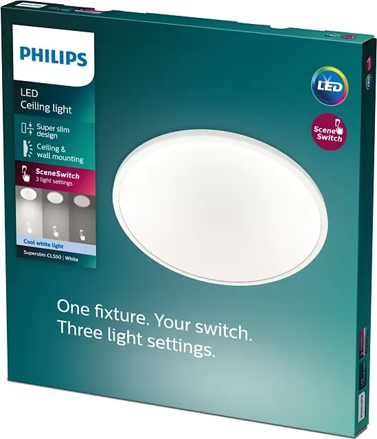 Philips Super Slim LED-Panel rund 18W weiß