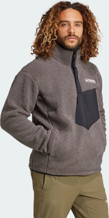 adidas Terrex Xploric High Pile Fleece Pullover charcoal (Herren)