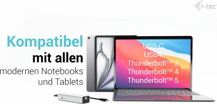 i-tec Charging Metal HUB 5port with USB-C video 8K + Power Delivery 85W, USB-C 3.1 [Stecker]