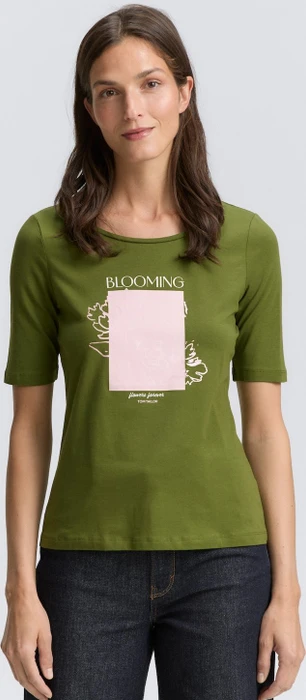 Tom Tailor Print T-Shirt kurzarm deep ivy green (Damen)
