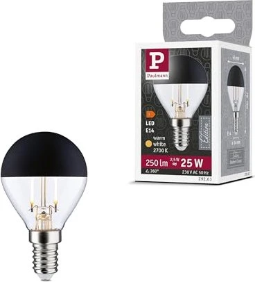 Paulmann Modern Classic Edition LED Tropfen E14 2.5W/827 warmweiß Kopfspiegel schwarz