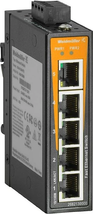 Weidmüller EL-Series Industrial Railmount Switch, 5x RJ-45
