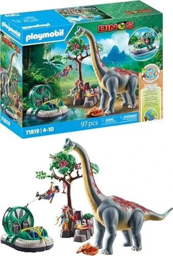 playmobil Dinos Brachiosaurus-Begegnung mit Luftkissenboot