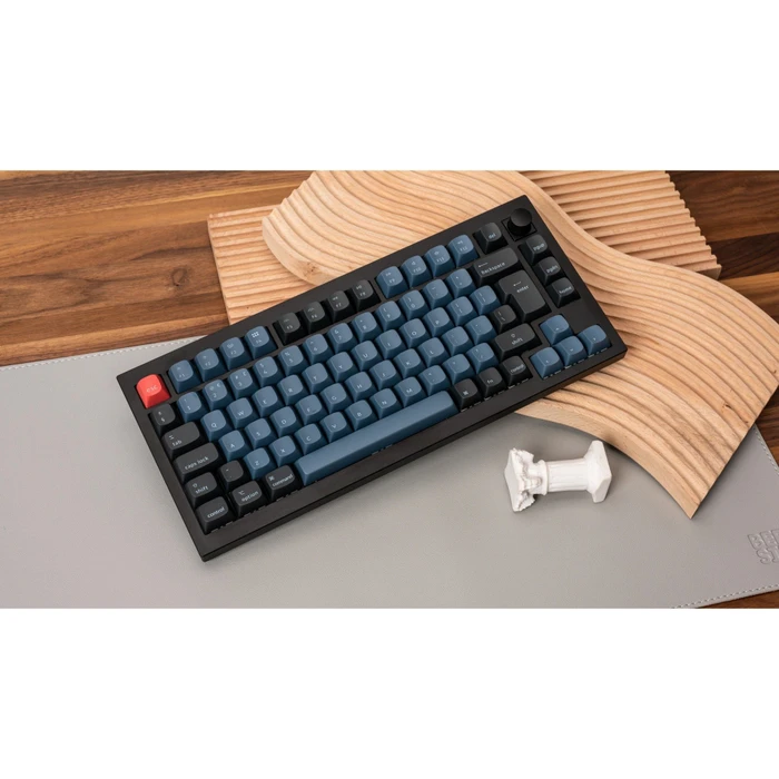 Keychron Q1 Knob, LEDs RGB, hot-swap, schwarz/blaugrau, Gateron G Pro BROWN, USB, DE