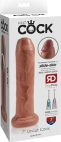 Pipedream King Cock 7" Uncut Cock tan