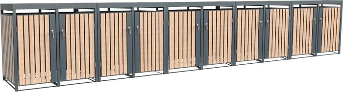 Westmann Planta Mülltonnenbox 10x 240l holzoptik/anthrazit