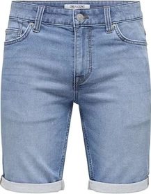 ONLY & SONS Slim Mid Ply Shorts Jeans blue denim (Herren)