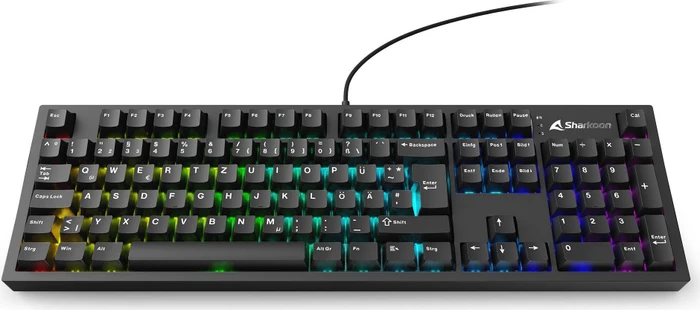 Sharkoon OfficePal KB70W Wireless, schwarz, Sharkoon Linear, USB, DE