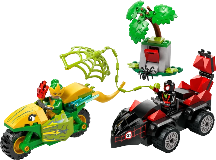 LEGO Marvel Super Heroes Spielset - Actionspaß mit Spin und Electro in ihren Dino-Flitzern