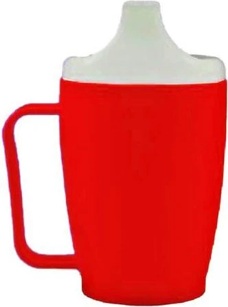 Dr. Junghans Medical Einnehmebecher mit Griff und 2x Deckel 4+12mm rot, 250ml