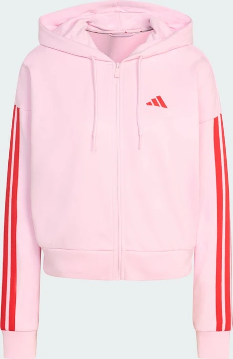 adidas Essentials 3-Streifen French Terry Hoodie clear pink/pure ruby (Damen)