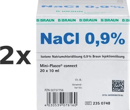 B. Braun Mini-Plasco connect Isotonische Natriumchloridlösung, 200ml (20x 10ml)