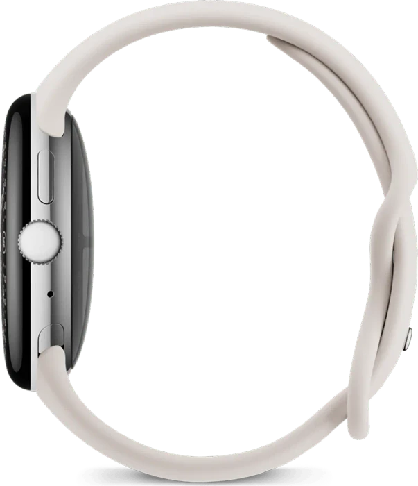 Google Pixel Watch 4 (LTE) 45mm Polished Silver mit Sportarmband Porcelain