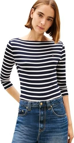 Tommy Hilfiger Slim Fit Shirt 3/4 nos breton/navy blue/ecru (Damen)