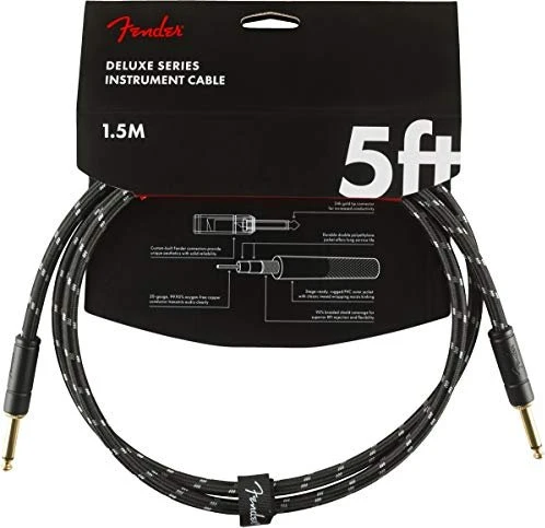 Fender Deluxe Series Instrument Cable Black Tweed 1.5m
