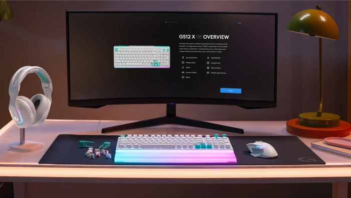 Logitech G512 X 98 TMR, weiß, Dual-Swap analog/mechanisch, taktil, USB, DE