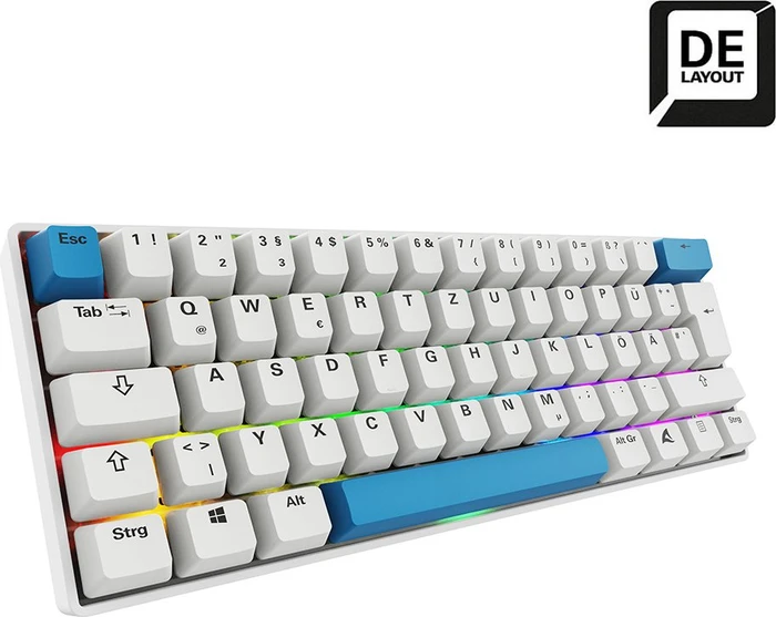 Sharkoon Skiller SGK50 S4 Gen2 PBT, White, LEDs RGB, hot-swap, Gateron G Pro 3.0 YELLOW, USB, DE