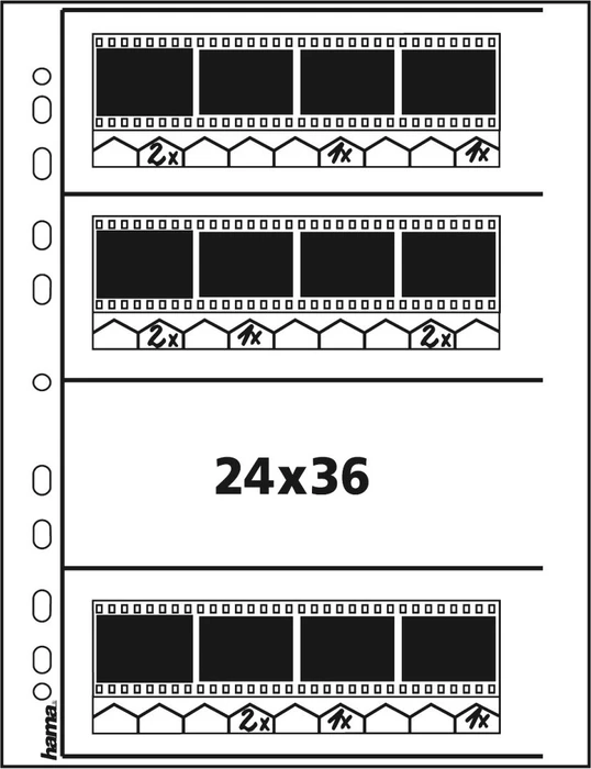 Hama 4x3 Streifen 6x6cm Pergamin Negativ-Hüllen, 25 Stück