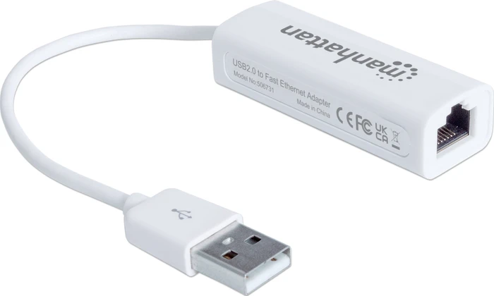 Manhattan LAN-Adapter, RJ-45, USB-A 2.0 [Stecker]