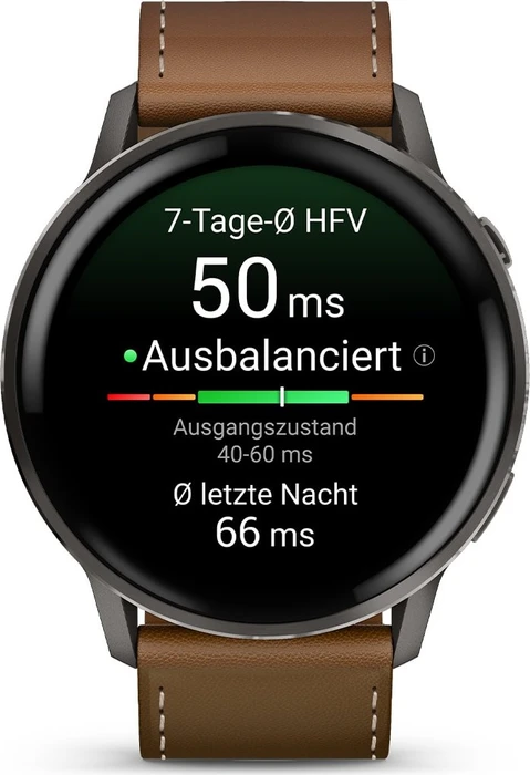 Garmin Venu 4 salte/black/brown leather