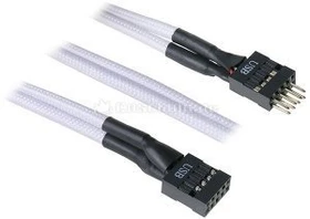 BitFenix Alchemy interne USB-Verlängerung, 0.3m, sleeved weiß/schwarz (BFA-MSC-IUSB30WK-RP)