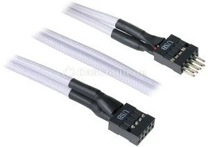 BitFenix Alchemy interne USB-Verlängerung, 0.3m, sleeved weiß/schwarz