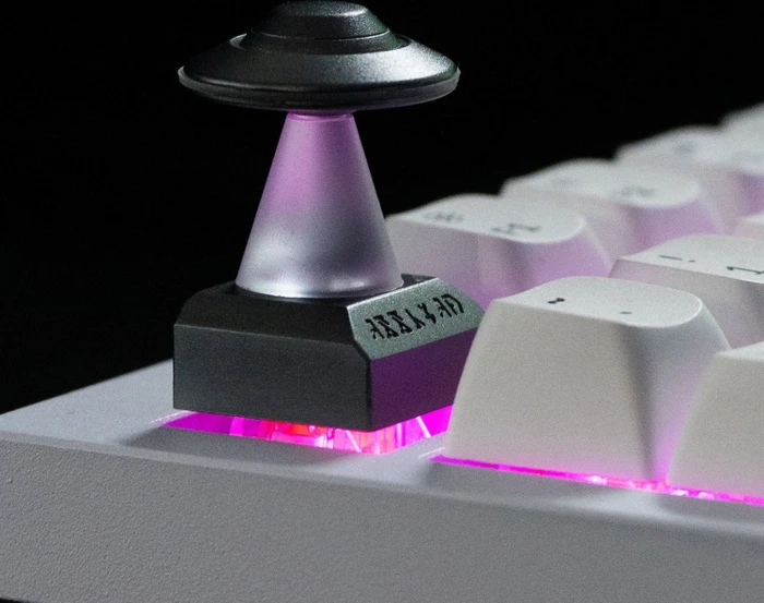 Keychron UFO Alu Alloy Artisan Keycap, Aluminium, Acryl, schwarz/silber, 1 Taste