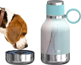 Asobu Futter- und Wasserbehälter inkl. Reisenapf, 975ml, Aqua Marble