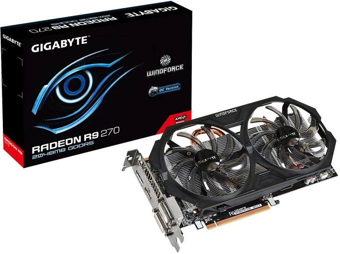 GIGABYTE Radeon R9 270 Windforce 2X OC, 2GB GDDR5, 2x DVI, HDMI, DP