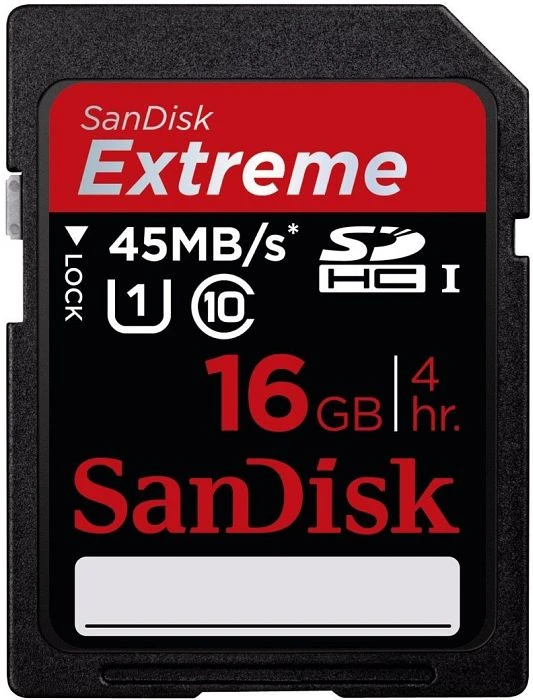 SanDisk Extreme HD Video R45/W45 16GB, UHS-I, Class 10