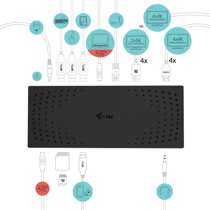 i-tec Universal Quattro 4K Docking Station, USB-C 3.1 [Stecker]