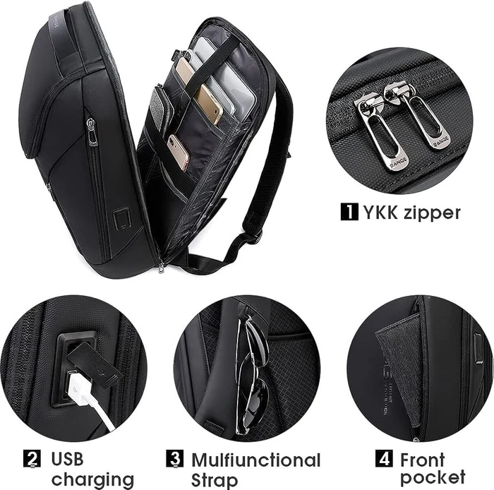 BanGe Business Smart 15.6" Notebook-Rucksack, schwarz