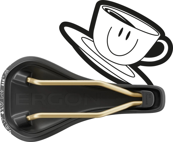 Ergon SM Downhill Comp Vali Höll Edition 120mm Sattel schwarz/gold