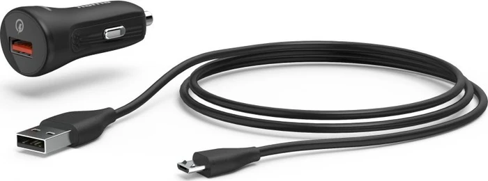 Hama Auto-Schnellladegerät mit Ladekabel Micro-USB QC 19.5W 1.5m schwarz