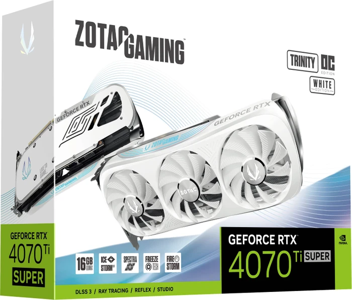 Zotac Gaming GeForce RTX 4070 Ti SUPER Trinity OC White Edition, 16GB GDDR6X, HDMI, 3x DP
