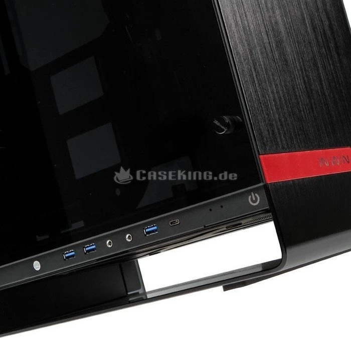 In Win 909 schwarz, Glasfenster
