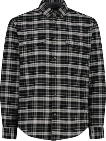 CMP Karomuster Hemd langarm nero/oil green (Herren)