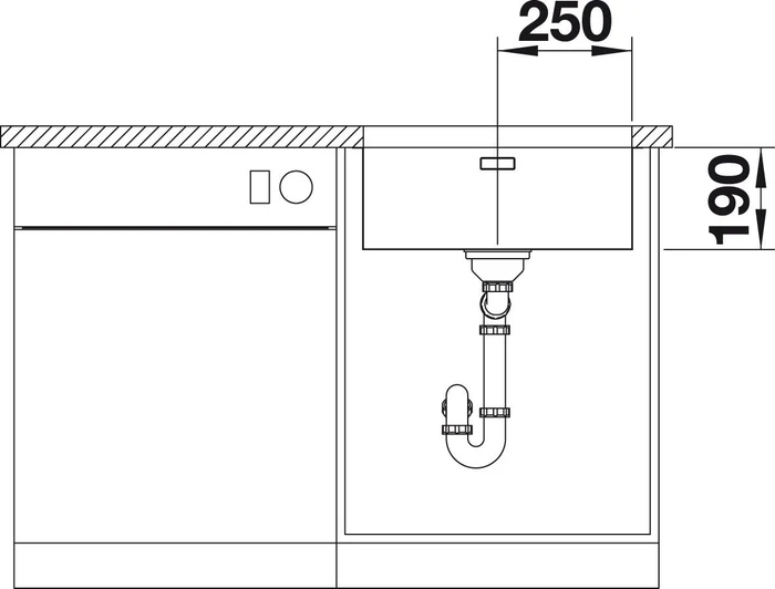 Blanco Andano 500-U InFino Unterbau Becken mittig edelstahl