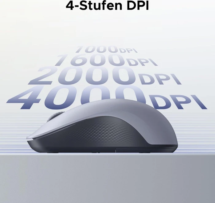 Ugreen M331 Wireless Multi-Mode Mouse, grau/schwarz, USB/Bluetooth
